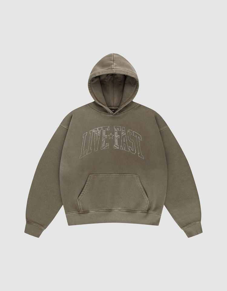 Live Fast Rhinestone Hooded