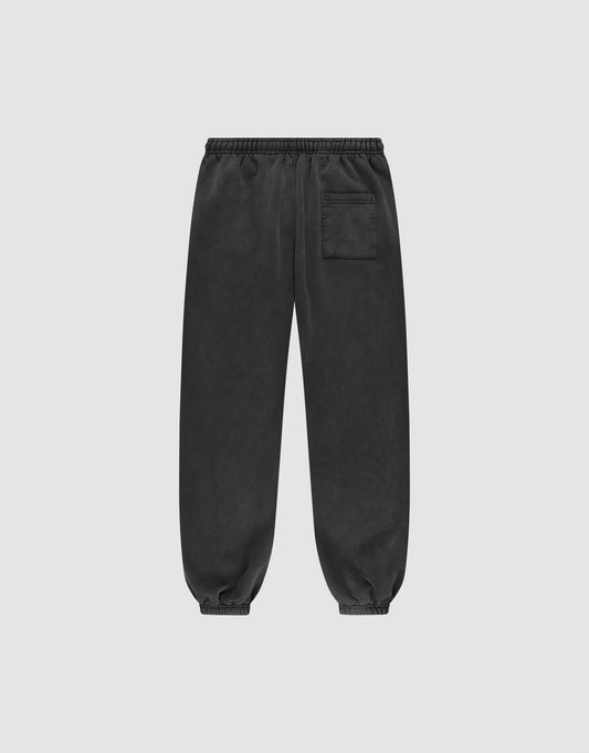 The LFDY 40 Wide Cuff Jogger by LIVE FAST DIE YOUNG features an Oversize Fit in soft cotton, elastic waistband, zippered side pockets, a back pocket, and elastic cuffs, shown on a light grey background.