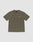 The Basic +49 Chest Tee by LIVE FAST DIE YOUNG is an olive green oversized t-shirt with a crew neck and small white "+49" logo on the left chest, made from 100% cotton and displayed flat on a light gray background.