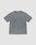 The LIVE FAST DIE YOUNG Basic +49 Chest Tee is a loose-fit, short-sleeve gray T-shirt in an Oversize Fit, made from 100% Baumwolle for breathable comfort. Shown laid flat and viewed from the back on a light gray background.