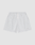 LIVE FAST DIE YOUNG Basic Sweat Shorts in light gray, featuring an elastic waistband, white drawstring, side pockets, and a small LIFTC logo print on the left leg, displayed flat on a plain white background.