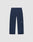 The LFDY Active Fleece Jogger by LIVE FAST DIE YOUNG features navy blue straight legs, zip pockets, subtle curved seams, a small white logo on the left thigh, and a relaxed fit. Displayed on a plain light gray background.