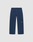 The LFDY Active Fleece Jogger by LIVE FAST DIE YOUNG features a navy blue wide fit, straight legs, zippered side pockets, black curved seam details, and a small white logo on the right thigh, shown on a light gray background.