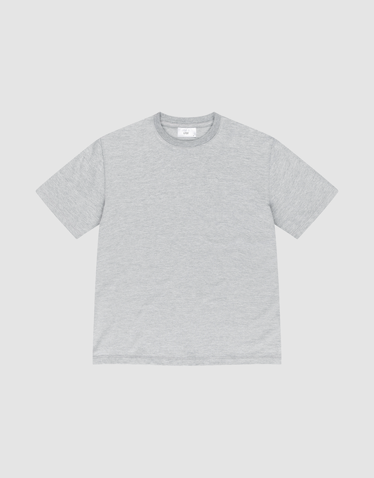The LFDY Slim Tee by LIVE FAST DIE YOUNG is a plain, short-sleeved light gray slim fit T-shirt made of cotton, shown flat on a white background with a classic crew neckline and no visible designs or logos. | plain