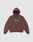 A brown LFDY Embroidery Hooded by LIVE FAST DIE YOUNG, crafted from soft 100% Baumwolle french terry, features a regular fit, front pocket, and white "Alive Tais Originals" text across the chest on a plain light gray background.