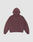 The LFDY Embroidery Hooded by LIVE FAST DIE YOUNG is a plain maroon, regular fit hoodie in soft 100% Baumwolle french terry with long sleeves and a hood, shown from the back without visible logos or designs on a light gray background.