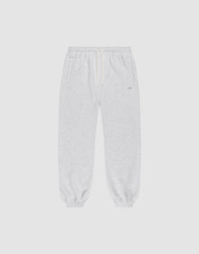 The LIVE FAST DIE YOUNG Basic Loose Jogger features light gray fabric, an Elastik-Bund waistband with white drawstring, side pockets, and elastic cuffs. The soft material and loose fit offer comfort for casual or athletic wear. | plain