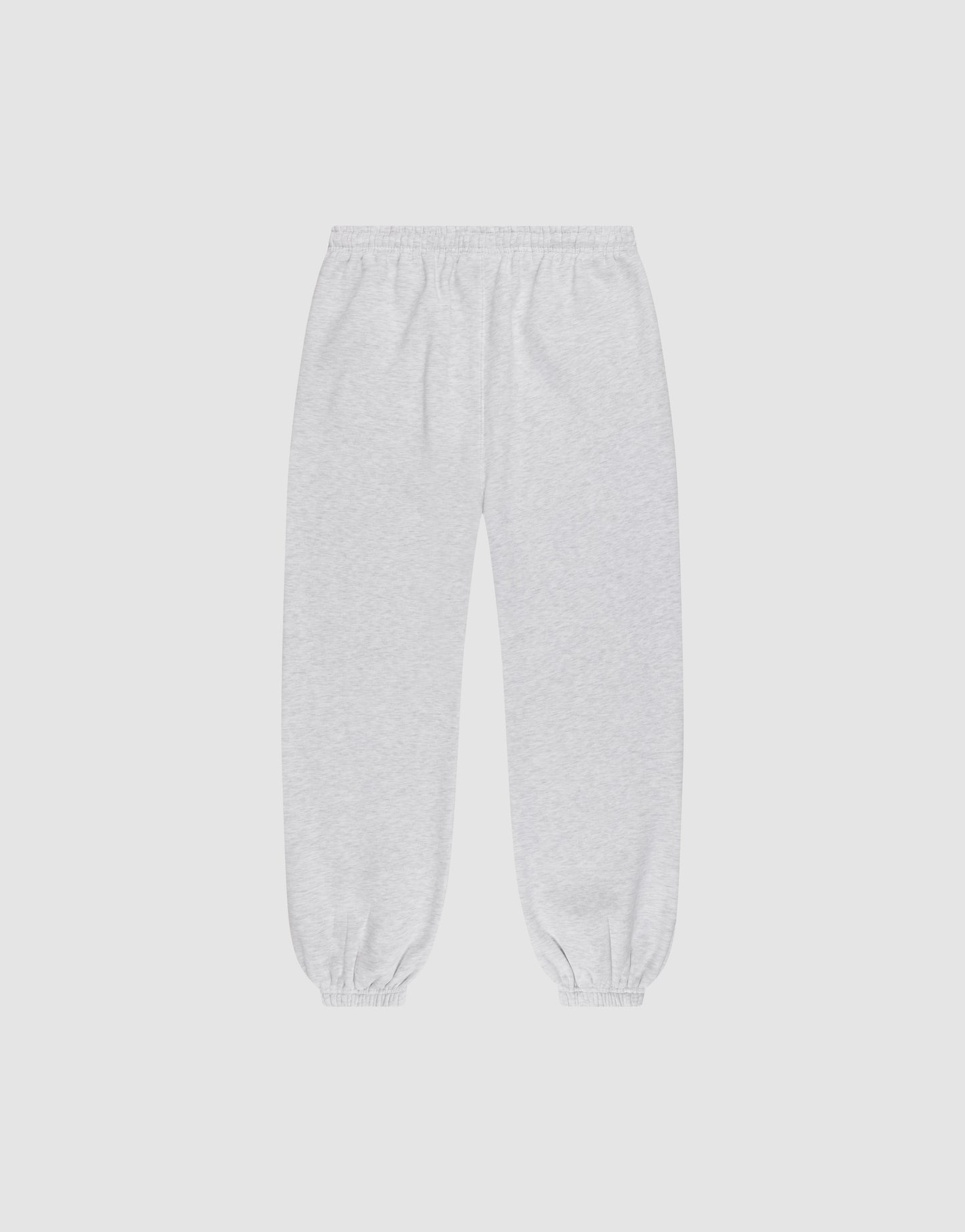 The LIVE FAST DIE YOUNG Basic Loose Jogger in light gray features a loose fit, elastic waistband, and elastic cuffs, shown laid flat on a plain white background.
