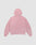 The LFDY Vandals Hooded Zip by LIVE FAST DIE YOUNG is displayed from the back, highlighting its long sleeves, oversize fit, and plain light pink color against a white background.