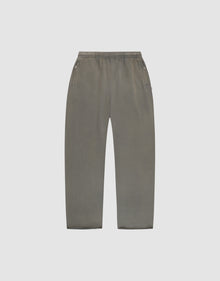 LFDY Ripped Sweatpants by LIVE FAST DIE YOUNG in gray with a wide fit, made from soft cotton, featuring an elastic waistband and side pockets, shown flat on a plain light gray background. | plain
