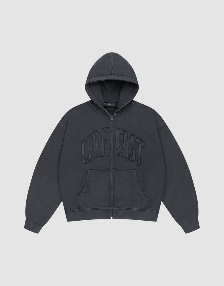 Ripped College Hooded Zip