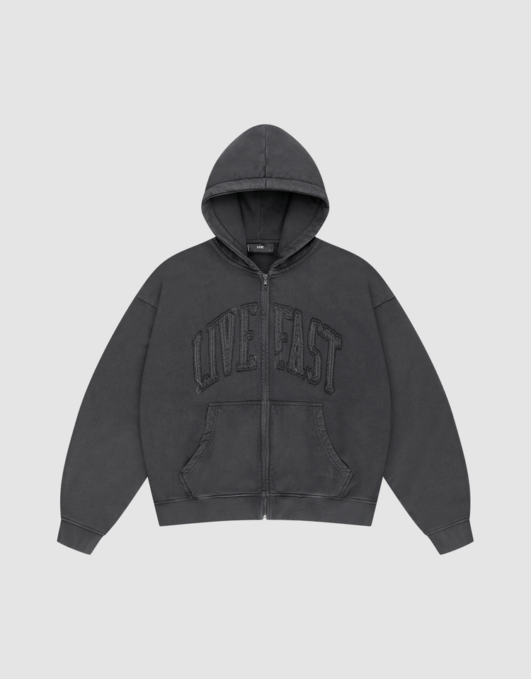 Ripped College Hooded Zip