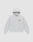 The LIVE FAST DIE YOUNG Live Fast Amsterdam Hooded is a light gray, oversized 100% Baumwolle sweatshirt with a front pouch pocket, small red LIVE EAST text on the chest, and subtle prints, shown on a plain white background.