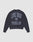 The Live Fast Berlin Sweater by LIVE FAST DIE YOUNG is an oversized dark navy sweatshirt made from 100% cotton, with large light blue "LIVE FAST" and "BERLIN" text plus a stylized logo on the back.