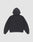 The Live Fast Die Young Hooded by LIVE FAST DIE YOUNG is shown from the back with the hood up and sleeves spread out against a light gray background.