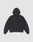The Live Fast Die Young Hooded by LIVE FAST DIE YOUNG is shown laid flat on a white background, with the back facing up, hood raised, and sleeves spread out.