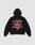 The Print Over Hooded by LIVE FAST DIE YOUNG is a black oversized hoodie in 100% cotton with bold orange and white front and back prints: “LIVE INTENTIONAL, FUCK DIE YOUNG, FOREVER FAST.” Features subtle shadowed lettering.