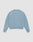 The Ripped College Sweater by LIVE FAST DIE YOUNG is a light blue crewneck with Vintage Waschung and Oversize Fit, shown flat from the back on a plain white background.