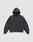 The LFDY F*ck Phones Hooded by LIVE FAST DIE YOUNG is a plain dark gray oversized sweatshirt in Baumwolle Polyester, featuring a front pocket and small white and red "Like Fear Archive" text on the left chest, shown on a light gray background.
