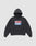 The LIVE FAST DIE YOUNG Live Fast Box Hooded is a black hoodie with a front pocket and bold "LIVE FAST" graphic in red, white, and blue. Made from Baumwolle Polyester for comfort and durability.