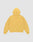 The LIVE FAST DIE YOUNG Live Fast Sweatsuit Jacket, a plain yellow oversized hoodie, is laid flat with the back facing up against a light gray background.