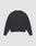 The LIVE FAST DIE YOUNG Live Fast Die Young Chest Sweater, a plain black crewneck with long sleeves and ribbed cuffs, collar, and hem, is displayed flat on a white background from the back for a classic oversized sweater look.
