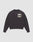 Ein schwarzer "Live Fast DY Sweater" von LIVE FAST DIE YOUNG aus Baumwolle mit beiger Vintage-Grafik (zwei Palmen, gespiegelter Text) auf der linken Brust vor weißem Hintergrund.