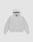 The LIVE FAST DIE YOUNG Basic Blank Hooded is an oversized light gray hoodie made from soft Baumwolle, featuring a front pouch pocket, long sleeves, ribbed cuffs and hem, and neat topstitching—displayed on a white background.