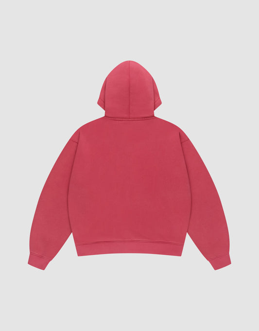 The LIVE FAST DIE YOUNG Live Fast Sweatsuit Jacket, shown in bright pink with an oversized fit, lies flat against a light gray background displaying the back view with long sleeves and ribbed cuffs.