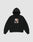 The LFDY Sharkhunter Hooded by LIVE FAST DIE YOUNG is a black oversized hoodie made from soft Baumwolle, featuring front and back prints, a pouch pocket, and a centered graphic with "LIFE" on the chest.