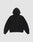 The Live Fast Plain Hooded by LIVE FAST DIE YOUNG is an oversize fit black hoodie made from soft cotton, featuring long sleeves, a hood, and ribbed cuffs and hem, shown from the back against a light gray background.