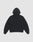 The LFDY Sphere Hooded by LIVE FAST DIE YOUNG in Oversize Fit is displayed flat, back facing up, showing its hood, long sleeves, and ribbed waistband and cuffs against a light gray background.