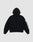 The LFDY Angel Hooded by LIVE FAST DIE YOUNG is a black oversize fit hoodie, shown from the back, featuring bold white UNIFORM text and a graphic on the right sleeve. Made from soft cotton with ribbed cuffs for comfort.