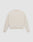 The LIVE FAST DIE YOUNG Basic Blank Sweater in light beige, featuring long sleeves and an Oversize Fit, is displayed flat with the back facing up on a white background.