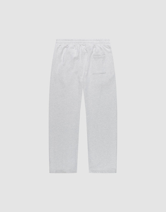 Back view of the DY Jogger by LIVE FAST DIE YOUNG in light gray cotton, featuring an elastic waistband, single back pocket, and a comfortable Wide Fit. Laid flat on a plain white background.
