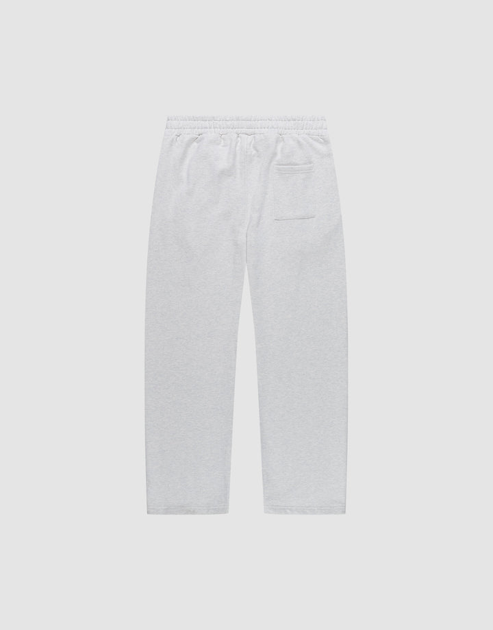 Back view of the DY Jogger by LIVE FAST DIE YOUNG in light gray cotton, featuring an elastic waistband, single back pocket, and a comfortable Wide Fit. Laid flat on a plain white background.