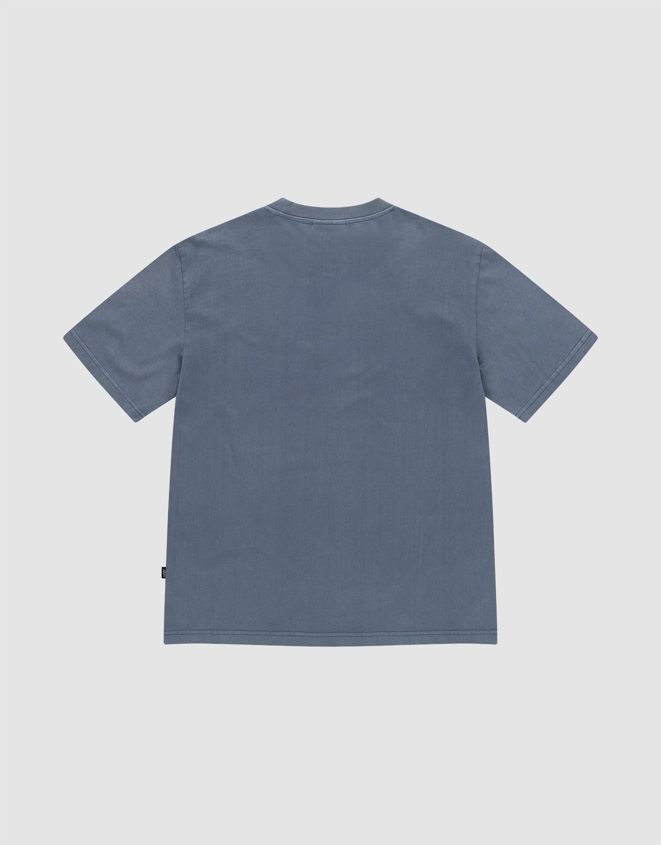 The LIVE FAST DIE YOUNG LFDY Guaranteed Tee, a blue short-sleeve t-shirt made from 100% Baumwolle, is shown flat with the back facing up on a light gray background.