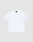 The LIVE FAST DIE YOUNG Basic Evidence Tee is a plain white oversized short-sleeve shirt made from 100% cotton, shown laid flat on a light gray background with small pink LEFT text on the upper left chest.