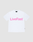 The Basic OS Livefast Tee by LIVE FAST DIE YOUNG features an oversize fit and a bold pink LiveFast™ frontprint on plain white, showcased laid flat against a light gray background.