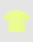 The LIVE FAST DIE YOUNG Basic OS Livefast Tee, a plain neon yellow short-sleeve T-shirt made from 100% Baumwolle, is shown laid flat on a light gray background, back view, with no visible designs or logos.