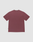 The LIVE FAST DIE YOUNG Basic +49 Tee, a solid burgundy oversize fit crew neck with short sleeves, is shown from the back on a flat white background.