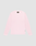 The LIVE FAST DIE YOUNG Basic Waffle Longsleeve, shown in light pink with an oversized fit, is made from a soft Baumwolle Polyester blend and features a simple crewneck design on a plain light gray background. No visible patterns or logos.