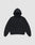 The Basic Evidence Hooded Zip by LIVE FAST DIE YOUNG is a plain black oversized zip-up hoodie with front pockets, a hood, and small white LIFT text on the left chest, shown against a light gray background.