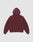 A Basic Hooded Zip by LIVE FAST DIE YOUNG in plain maroon is laid flat, back facing up, with long sleeves, a hood, and no visible logos or designs on a light gray background.