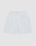 The LIVE FAST DIE YOUNG Basic Shorts, in light gray, feature an elastic waistband, a right-side patch pocket, and a regular fit. Shown from the back against a plain light gray background.