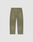 The LIVE FAST DIE YOUNG Basic Wide Jogger is an olive green, wide fit straight-leg pant with an elastic waistband, single back pocket, and subtle faded look, shown flat against a plain white background.