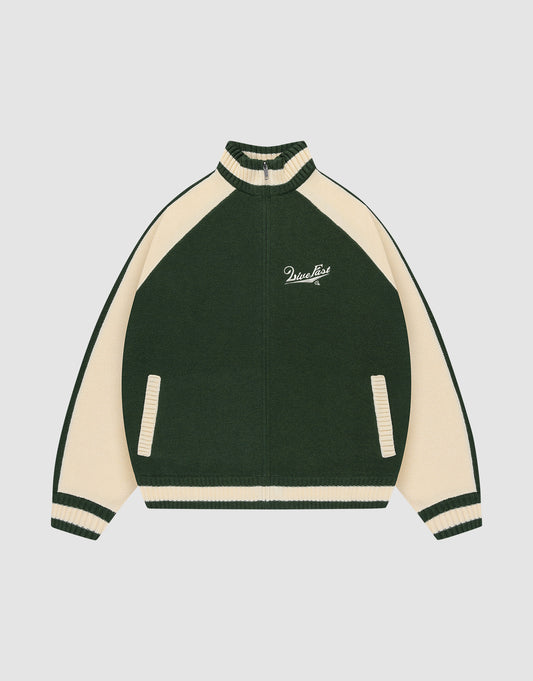Boxy Knit Zip Jacket