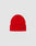 The LFDY Beanie by LFDY is a bright red polyacryl hat with a folded cuff and a small black Lfdy logo embroidered on the front, shown against a light gray background.