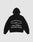 The LFDY Praying Hooded Zip by LIVE FAST DIE YOUNG is a black oversized hoodie with bold white “Live Fast Forever and Fuck Die Young” text, cross, numbers, and rose-holding hands graphic on the back, plus a subtle distress effect.