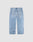 The LFDY Distressed Baggy Denim jeans by LIVE FAST DIE YOUNG are light blue, baggy fit, straight-leg style with two large back pockets, belt loops, and a simple waistband. Made from 100% Baumwolle, shown flat on a white background.